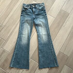 Light blue wide leg jeans size 0 short Express